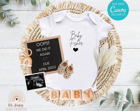 Editable Digital Gender Neutral Baby Announcement one more to adore Digital Pregnancy Announcement third fourth fifth last Sonogram