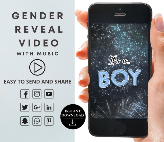 Gender Reveal Video It'S A Boy Gender Reveal Video - Etsy Hong Kong