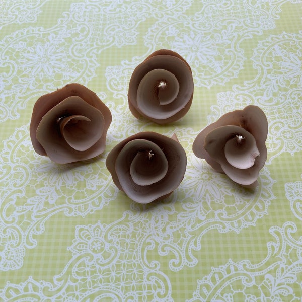 Rustic Wood Curl Rose/DIY crafts/Wooden flower for decoration, weddings, gifts/Floral arrangement/ Set of 4 wooden roses/ handmade roses