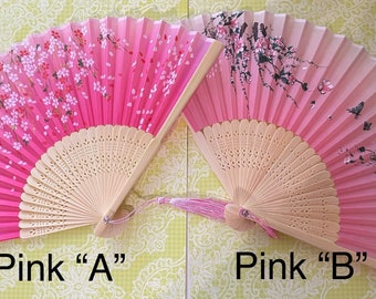 75 Fold Hand Fan/ Bamboo hand Fan/Folding Fan Chinese Style/Silk Hand Fan Bamboo/ Vintage bamboo fan/ Perfect gift/ Wedding Favor Fan