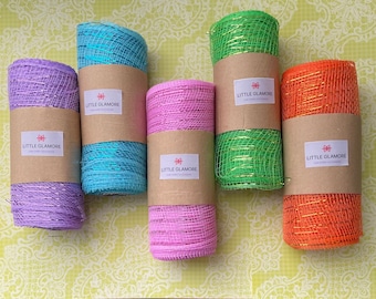 Deco Mesh| Color Mesh| Mesh for crafts| Mesh Fabric | Decorative Mesh Ribbon for Gift wrapping and DIY crafts-  5yd