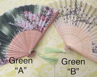 5 Pack Folding Handheld Fans With Tassel For Music Festival Dance