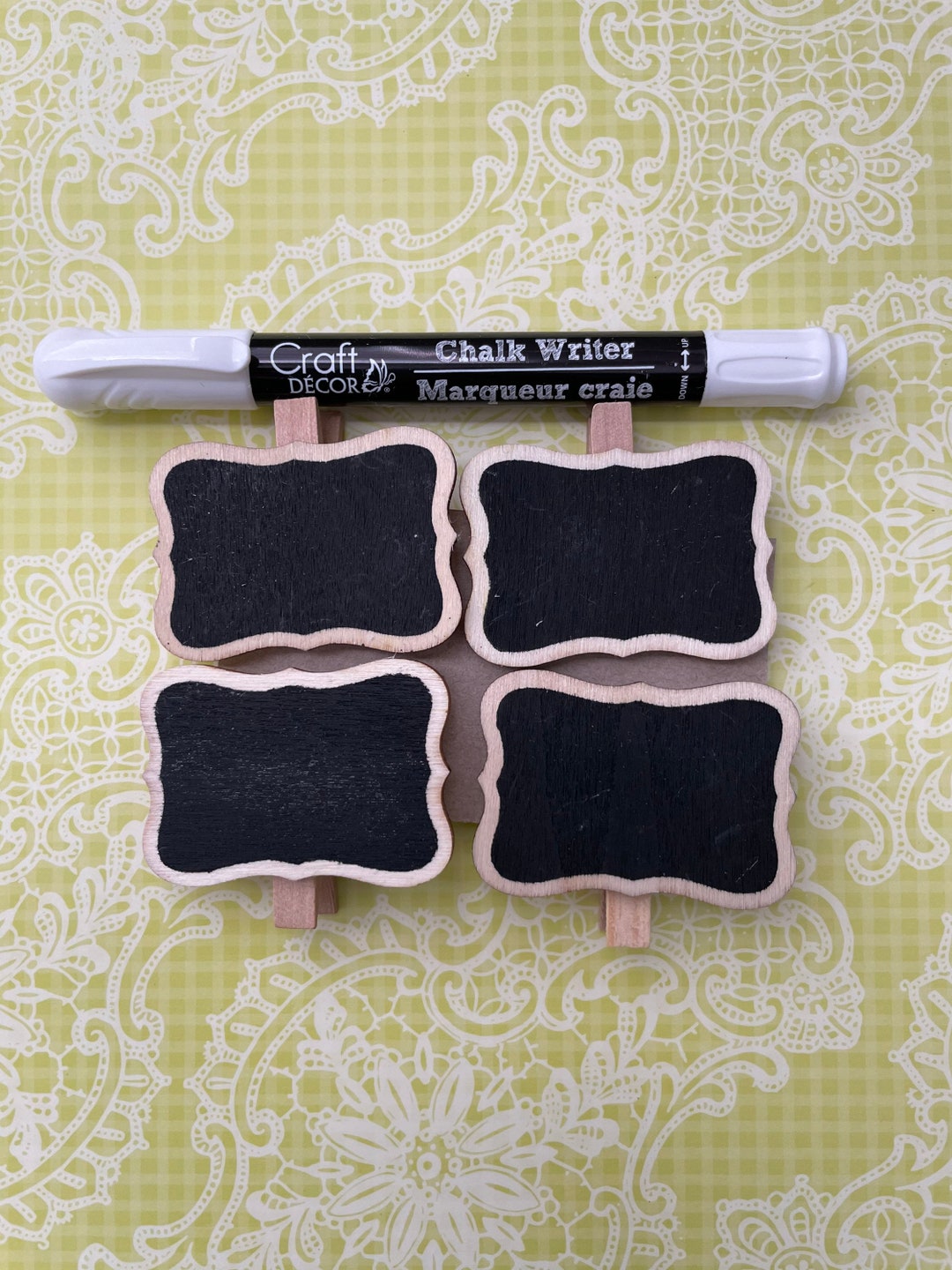 Mini Chalkboard, Small Chalkboard Clothespins With Chalk Writer