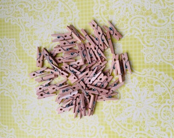 50 mini mollette in legno naturale: decorazioni rustiche per matrimoni (2,5 cm)
