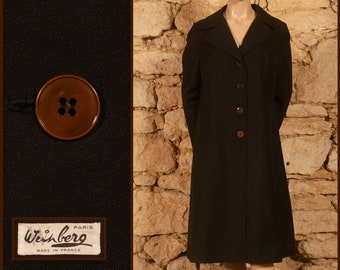 Weinberg - Paris - manteau mi-saison vintage des années 50 (taille UK12, US8, FR40, D38, IT44)