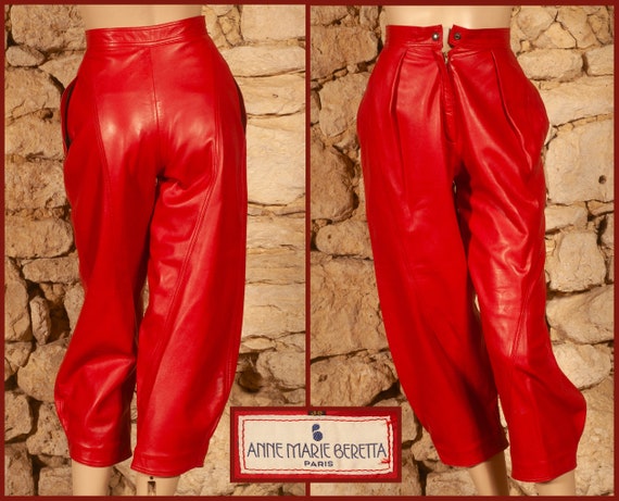 Anne Marie Beretta Vintage 80s Leather Trousers size UK4, US0 