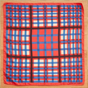 Emanuel Ungaro - Paris - Vintage 80s Geometric Print Silk Scarf