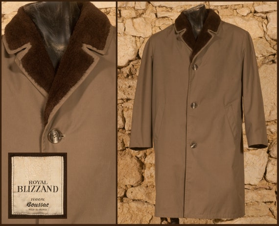 size UK/US 36 to 38 - EU 46 à 48 Raincoat with Faux Fur Lining Blizzand Vintage 60s