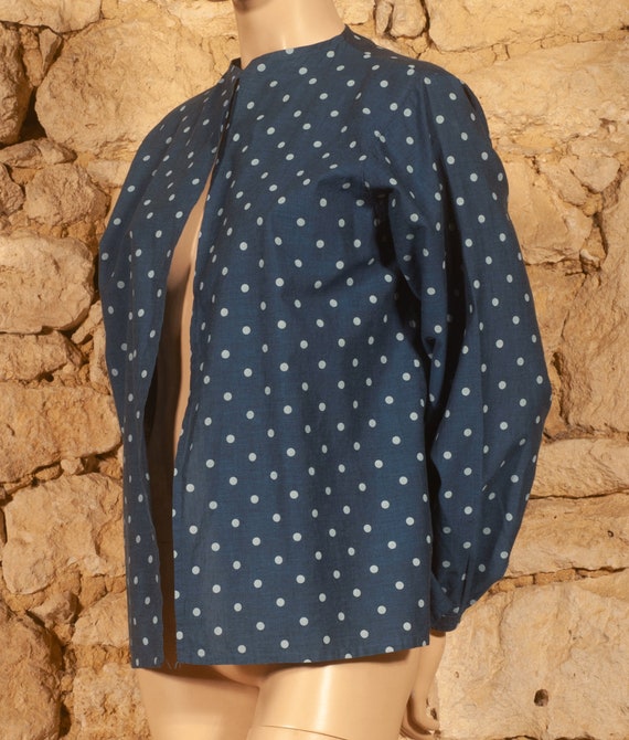 Cacharel - Late 70s Polka-Dot Over-Shirt (size US… - image 3