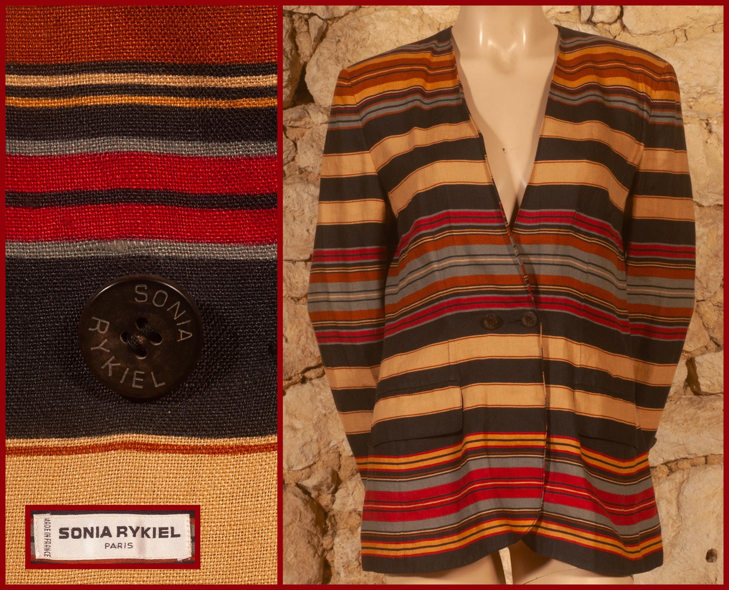 Sonia Rykiel, Sonia Rykiel - Paris - 80s Striped Jacket (size US6, UK10, FR38, D36, IT42)