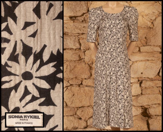 Sonia Rykiel, Sonia Rykiel - Paris - 80s Silk Evening Dress (size US6, UK10, FR38, D36, IT42)