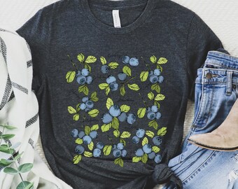 blueberries shirt, garden lover gift, foodie shirt, summer fruits, gardening shirt, plant lady gift, foodie gift, berry shirt, blueberry gft