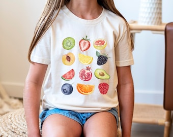 Summer fruit kid shirt aesthetic gift for kid foodie shirt gift for nature lover little farmers market clothes gift for kid birthday theme