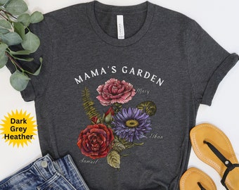 Birth month flower shirt bouquet custom name shirt gift for mom personalized kids name mom gift custom birth flower shirt grandmas garden te
