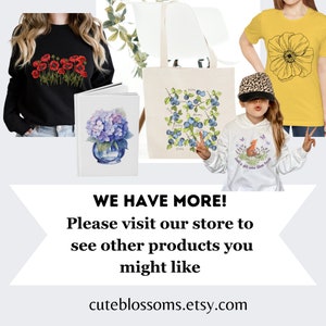 hydrangea women sweatshirt, wildflower sweater, nature lover, wild floral gift, garden lover gift, gardening shirt, botanical flowers gift image 10
