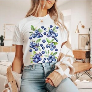 Blueberry shirt, fruit t-shirt gift for farmer, blueberry gifts, foodie tee, fruit lover gift vegan shirt, gardener shirt, plant lover gift,