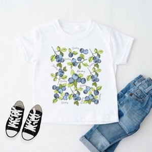 Blueberries kids shirt, garden lover gift, foodie shirt, summer fruits, gardening shirt, plant lover, berry shirt, blueberry gift, kids gift
