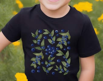 Blueberry toddler shirt blueberries kids tee garden lover gift for kid summer fruits gardening gift for blueberries lover berry foodie shirt