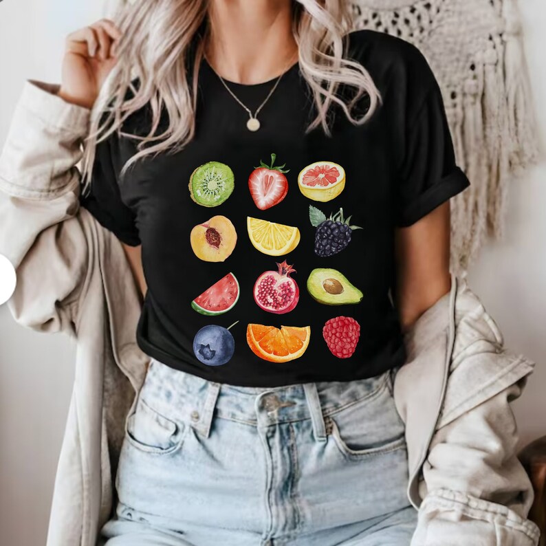 SUMMER FRUIT SHIRT AESTHETIC GIFT FOR HER FOODIE SHIRT GARDENING GIFTS FOR NATURE LOVER