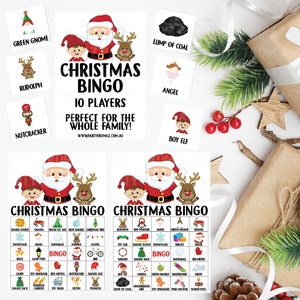 Christmas Game Family Bingo Pack of 10 PDF