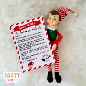 Christmas BOY Elf Personalised Christmas Elf Welcome (RETURNING) to our family letter Printed Prop Elf Antics DIGITAL