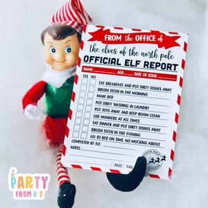 Boletas de calificaciones oficiales del duende navideño DIGITAL PDF