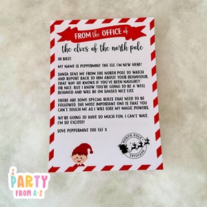 Christmas BOY Elf Elf de Navidad personalizado Bienvenido (NUEVO) a nuestra carta familiar Impreso Prop Elf Antics DIGITAL