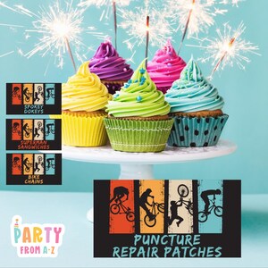 Carte d'anniversaire personnalisée, BMX Skatepark, première fête d'anniversaire, bonbons, nourriture, nom, fête, carte numérique, éditée par Canva