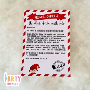 Christmas GIRL Elf Elf de Navidad personalizado Bienvenido (NUEVO) a nuestra carta familiar Impreso Prop Elf Antics DIGITAL
