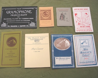 Rare 40 years old Dutch catalogs from HMV gramophones and records