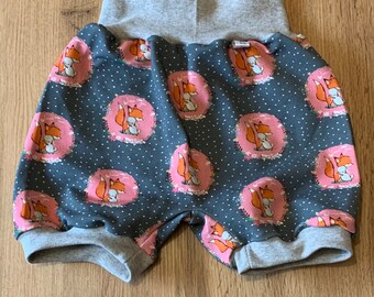 Handmade short pants size. 110/116 Summer sweat fox and rabbit *new*