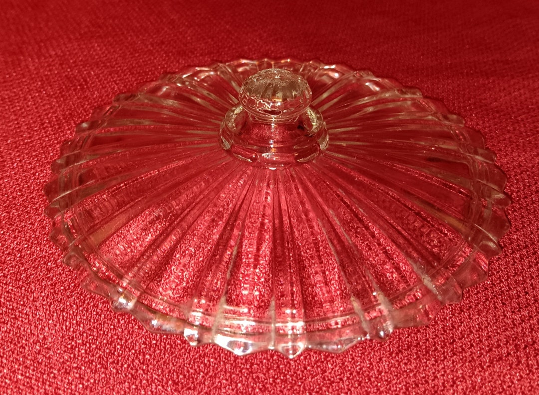 MAGNIFICENT Vintage LID ONLY clear Glass Covered Candy Dish Etsy