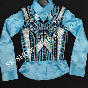 Western Show Shirt, Pferde Show Reitoutfit, Western Pleasure Show Jacke, Horsemanship Showmanship Jacke, Western Show Kleidung für Damen