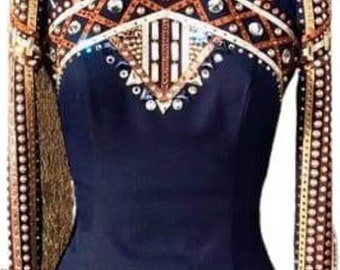 Western Show Jacket perfect for horse ridding Glass stone stretched Fabric