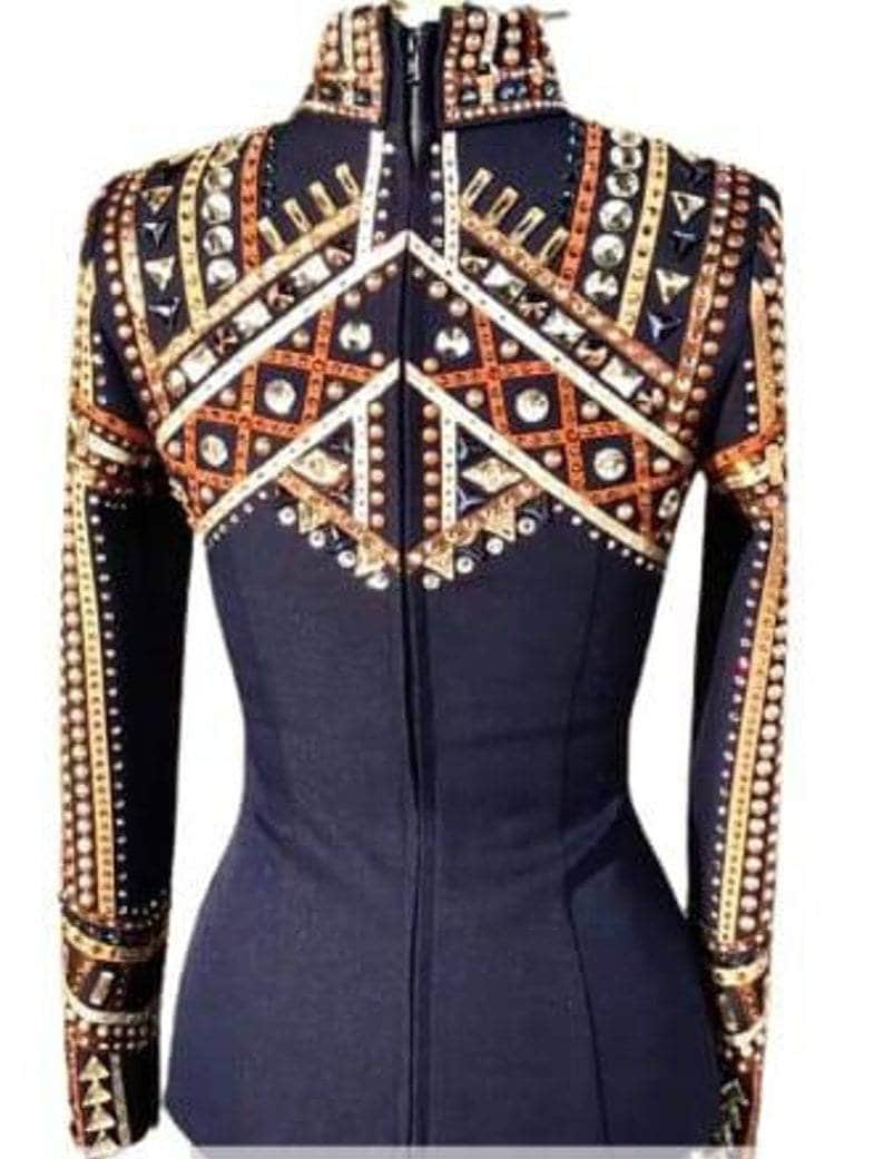 Veste équitation Western Noire Galaxy Leathers - Show Pierre Verre - Neuve