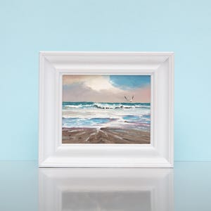 Ölgemälde, Meer, Meerlandschaft, Ozean, Wellen, Küste, Strand, Möwen, Cornwall, Norfolk, Schottland, Wales, klein, gerahmt, Original, Surf