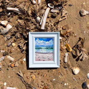Original oljemålning, Småkonst, Marinlandskap, Havssida, Hav, Kust, Vågor, Strand, Cornwall, Wales, Skottland, Devon, Hampshire, Yorkshire