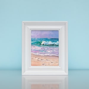Ölgemälde, Original, Meer, Seelandschaft, Küste, Strand, Sonnenuntergang, Sonnenaufgang, Wellen, Cornwall, Northumberland, Wales, klein, Geschenk, gerahmt, Kunst