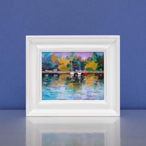 Oil Painting, Original, Marina, Dock, Boats, Yachts, Sailing, Fishing, Mooring, Harbour, Coastal, Seaside, Seascape, Cornwall, Scotland, Art