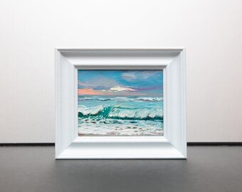 Original, Oil Painting, Ocean, Coastal, Beach, Shore, Seaside, Seascape, Waves, Cornwall, Norfolk, Scotland, Wales, Small, Framed, Art, Kent