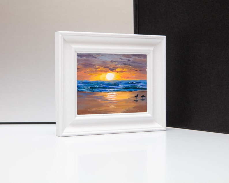 Oil Painting, Small, Art, Seaside, Seascape, Seashore, Sunset, Sunrise, Beach, Ocean, Waves, Cornwall, Norfolk, Scotland, Northumberland image 5