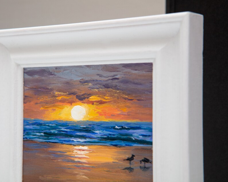 Oil Painting, Small, Art, Seaside, Seascape, Seashore, Sunset, Sunrise, Beach, Ocean, Waves, Cornwall, Norfolk, Scotland, Northumberland image 4