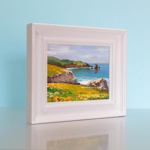 Original Oil Painting, Coastal Scene, Beach Cliffs, Ocean, Small Painting, Seaside Art, Landscape, Seascape, Cornwall, Dorset, Scotland