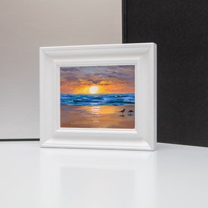 Oil Painting, Small, Art, Seaside, Seascape, Seashore, Sunset, Sunrise, Beach, Ocean, Waves, Cornwall, Norfolk, Scotland, Northumberland image 1