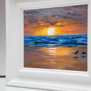 Oil Painting, Small, Art, Seaside, Seascape, Seashore, Sunset, Sunrise, Beach, Ocean, Waves, Cornwall, Norfolk, Scotland, Northumberland image 2