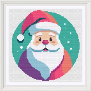 Papai Noel vintage, Papai Noel, padrão de ponto cruz, ponto cruz, iniciante, avançado