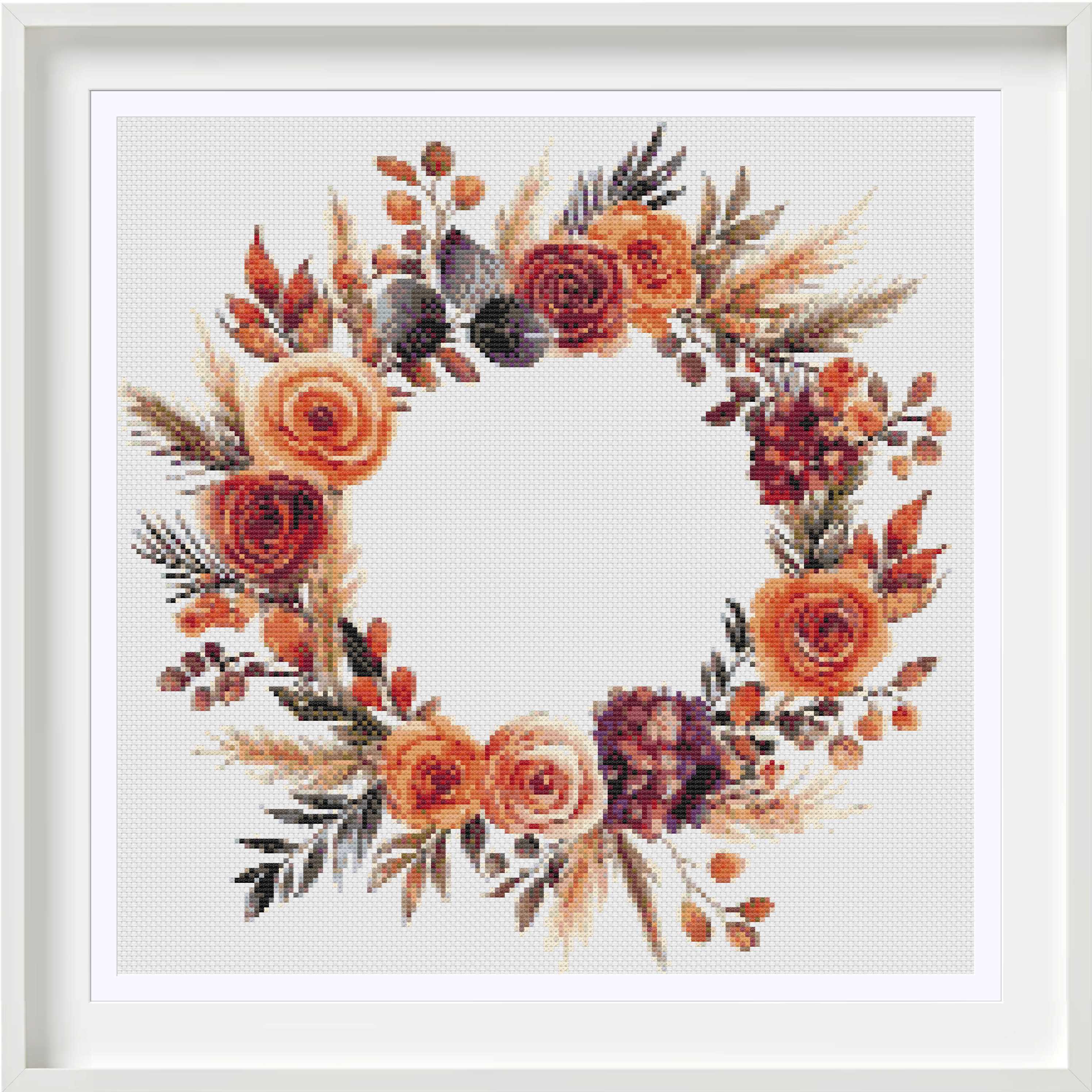 Floral Wreath, Cross Stitch pattern, Cross Stitch