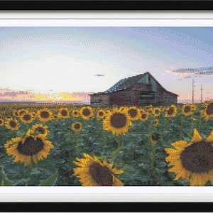 Sunflower Farm, Field, Cross Stitch pattern, Cross Stitch
