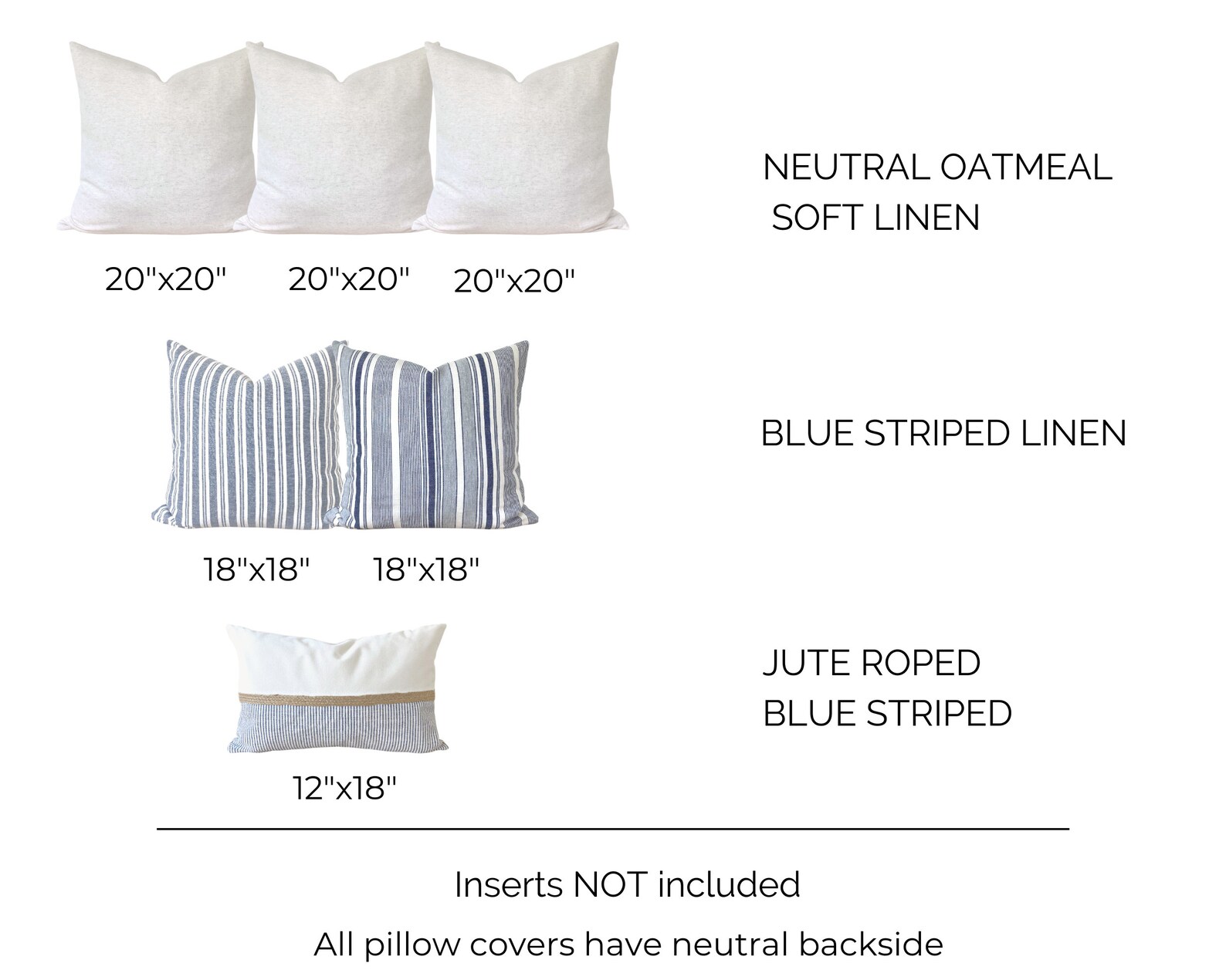 Coastal Bed Decorative Pillow Covers, Coastal Blue Linen Pillow Cover