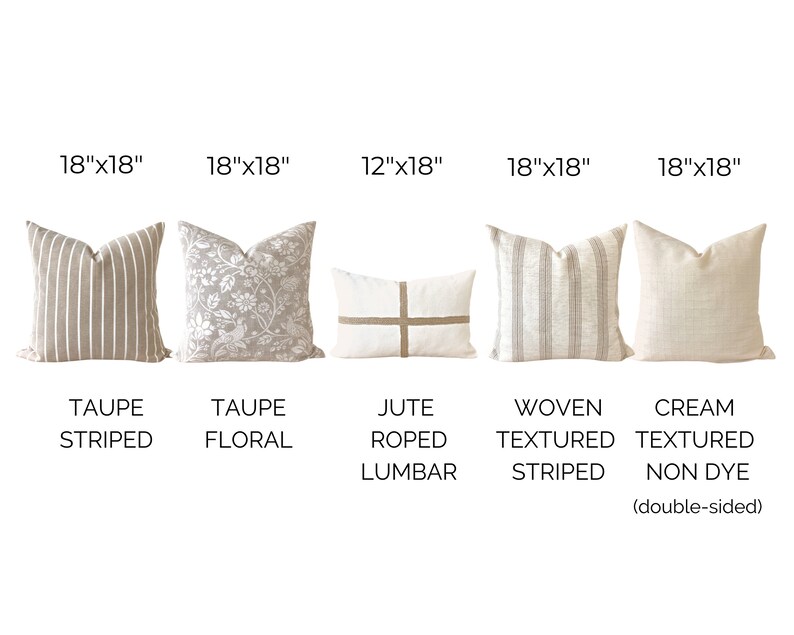 Neutral Pillow Cover Set All Natural European Linen Throw Etsy